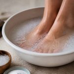 Bain de pied au gros sel et bicarbonate pour détendre et soulager les pieds